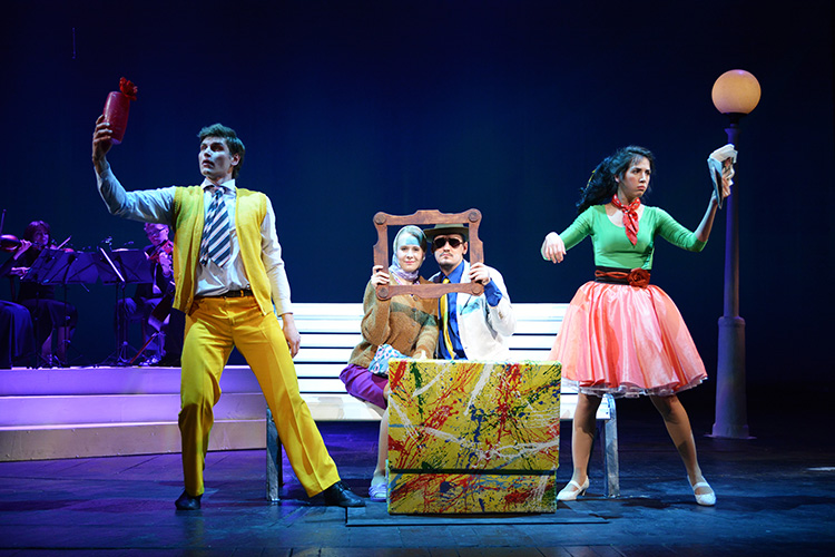 Stock Photo of Young Actors Onstage